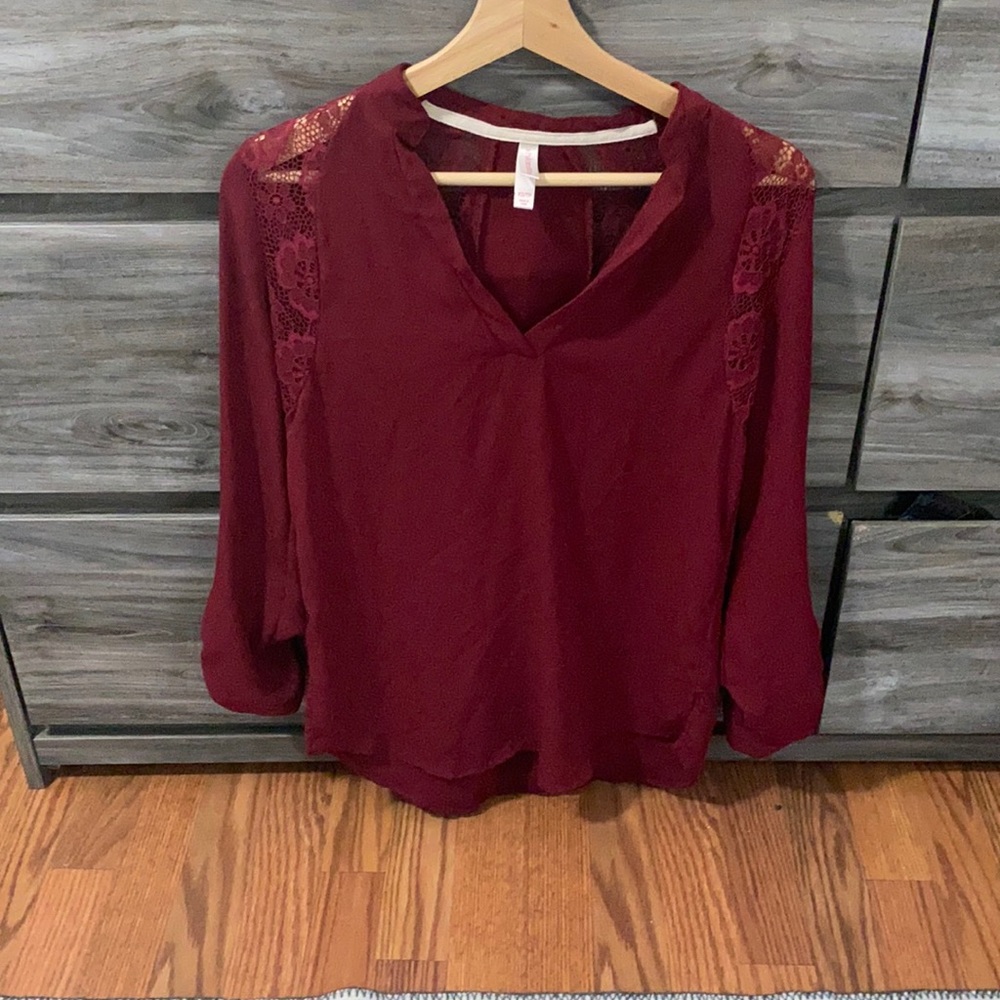 Burgundy dress top